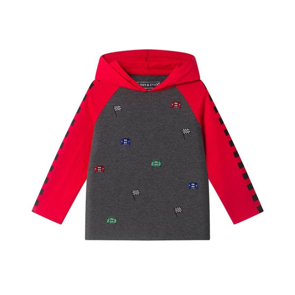 Andy & Evan Boys  Hoodied T-Shirt, Red